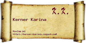 Kerner Karina névjegykártya